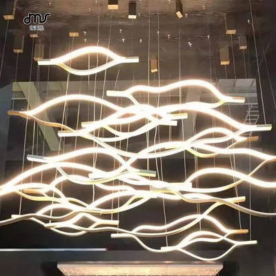 DMA-DY-2888 led創(chuàng)意波浪吊燈形設(shè)計(jì)師客廳展廳餐廳辦公室酒店會(huì)所燈具